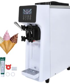 VEVOR Commercial Soft Serve Ice Cream Machine, 10L/h Output, 900W, 4L Hopper, LCD, Auto Clean, for Restaurants & Cafés