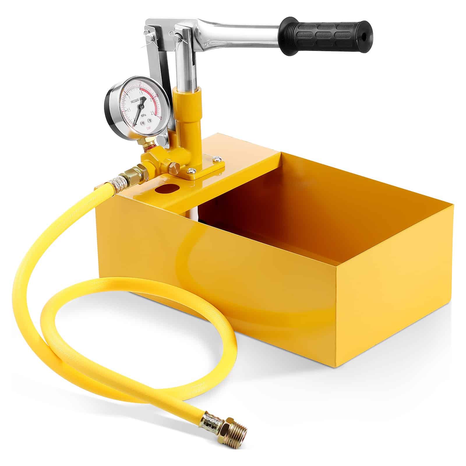 VEVOR Manual Hydrostatic Test Pump 25 Bar, 5L Tank, 1m Hose, Triple Gauge, Pressure Tester for Pipeline & Plumbing