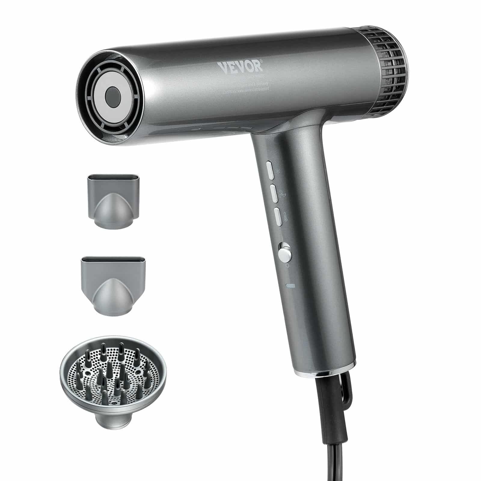 VEVOR Professional Ionic Föön, 108 000 p/min harjadeta mootor, 3 soojus- ja kiirusseadet, 3,0 miljonit negatiivset iooni