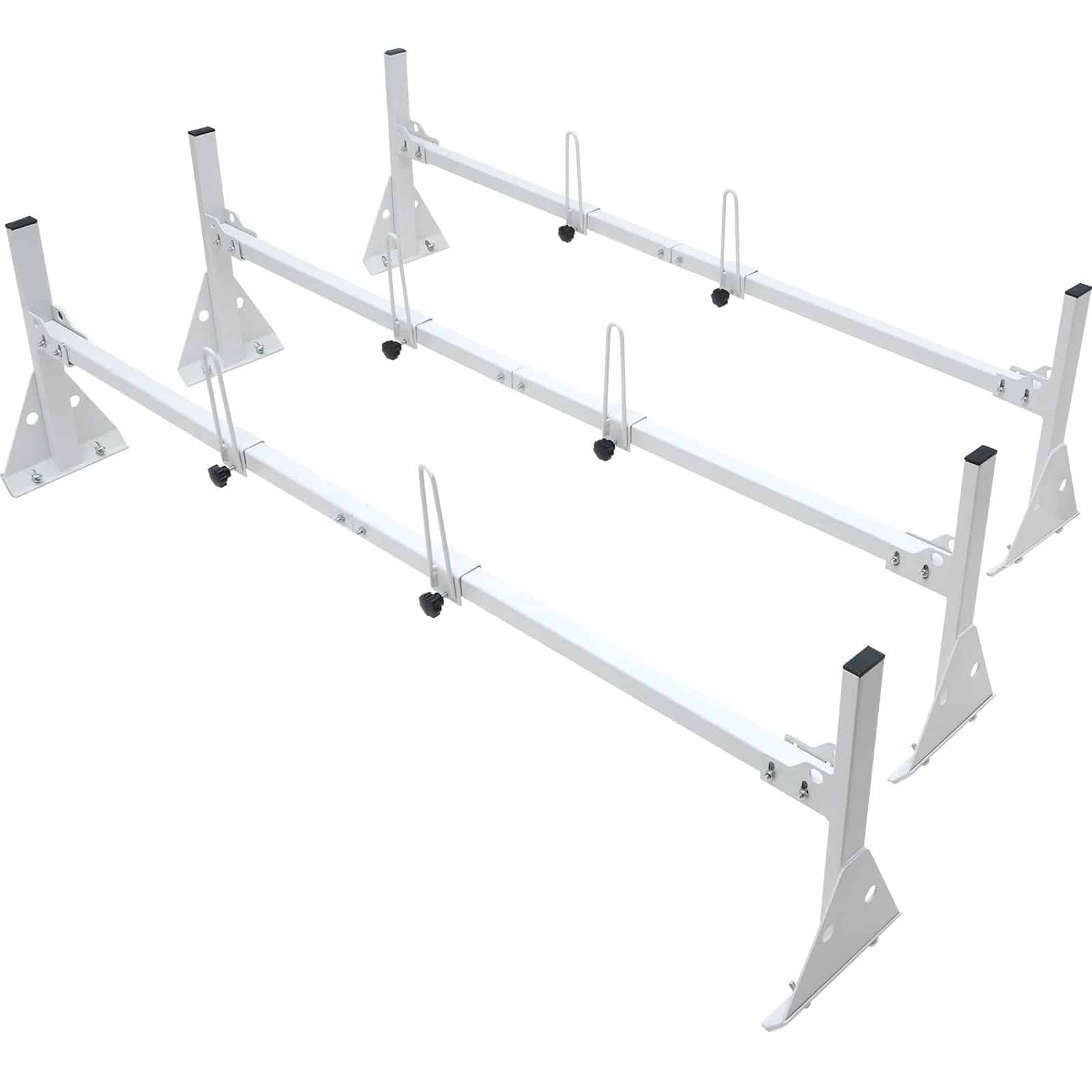 VEVOR Adjustable Alloy Steel Van Roof Ladder Rack, 3 Bars, 340 kg Capacity, Fits Full-Size Vans with Rain Gutters - Image 10