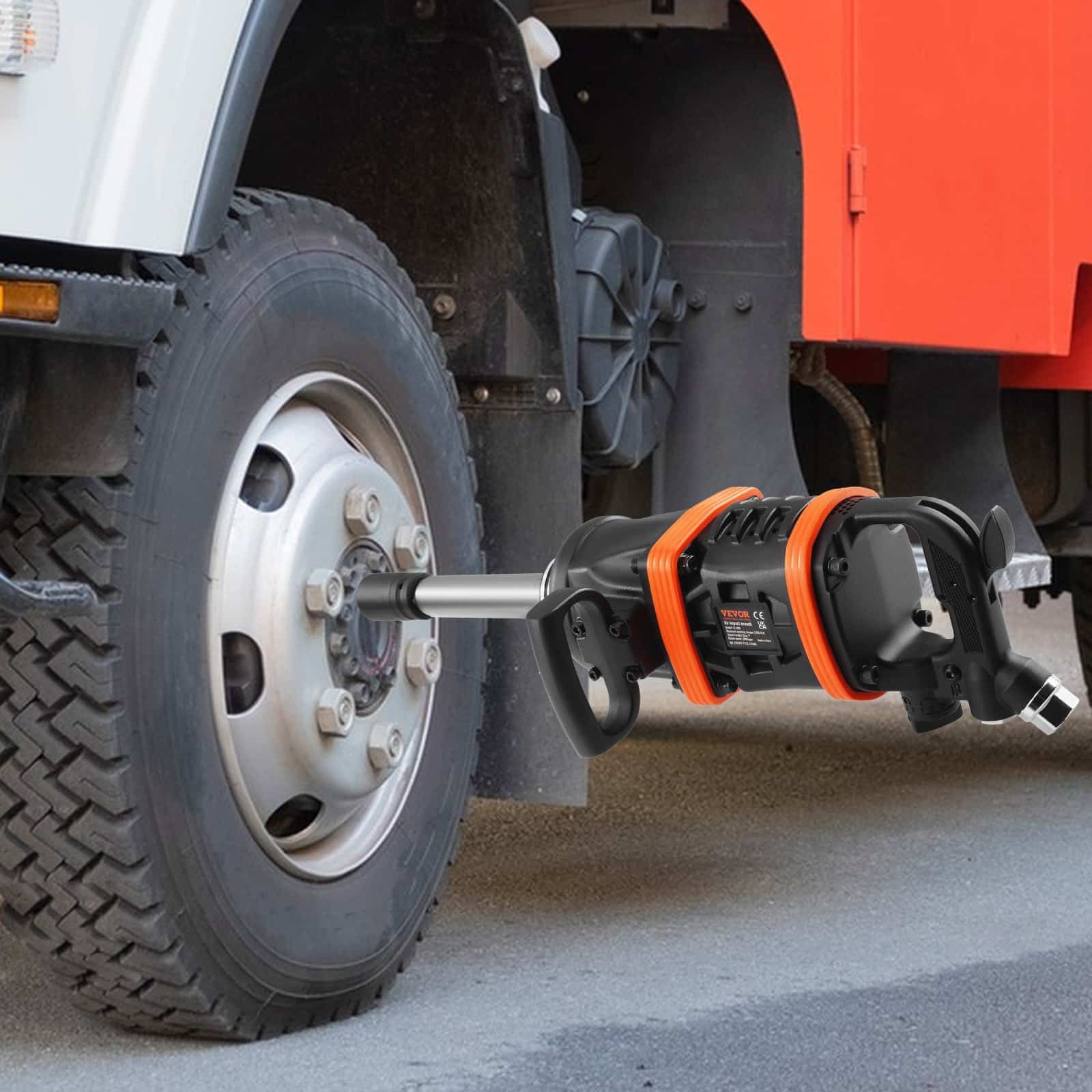 VEVOR 2.5 cm Air Impact Wrench, 7016 N·m Reverse Torque, 20 cm Extended Anvil for Heavy-Duty Truck & Machinery Repair - Pilt 8