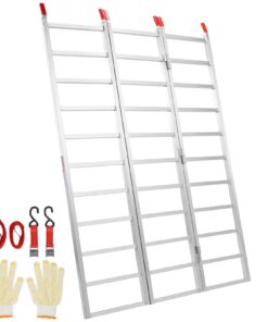 Складной алюминиевый трап VEVOR 680 кг, 3-секционный 196x137 см с ремнями для квадроцикла, мотоцикла, трактора, грузовика, 1 шт.