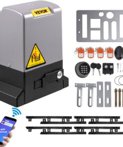 Автоматический раздвижной открыватель ворот VEVOR 1800 кг с приложением и 4 пультами, комплект электродвигателя ворот с электроприводом 4 м, тихая и безопасная система