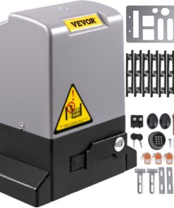 VEVOR 1800 кг Комплект открывателей раздвижных ворот, 8 м Электрический двигатель подъездных путей, 4 пульта дистанционного управления и управления приложением, система тихих и безопасных ворот
