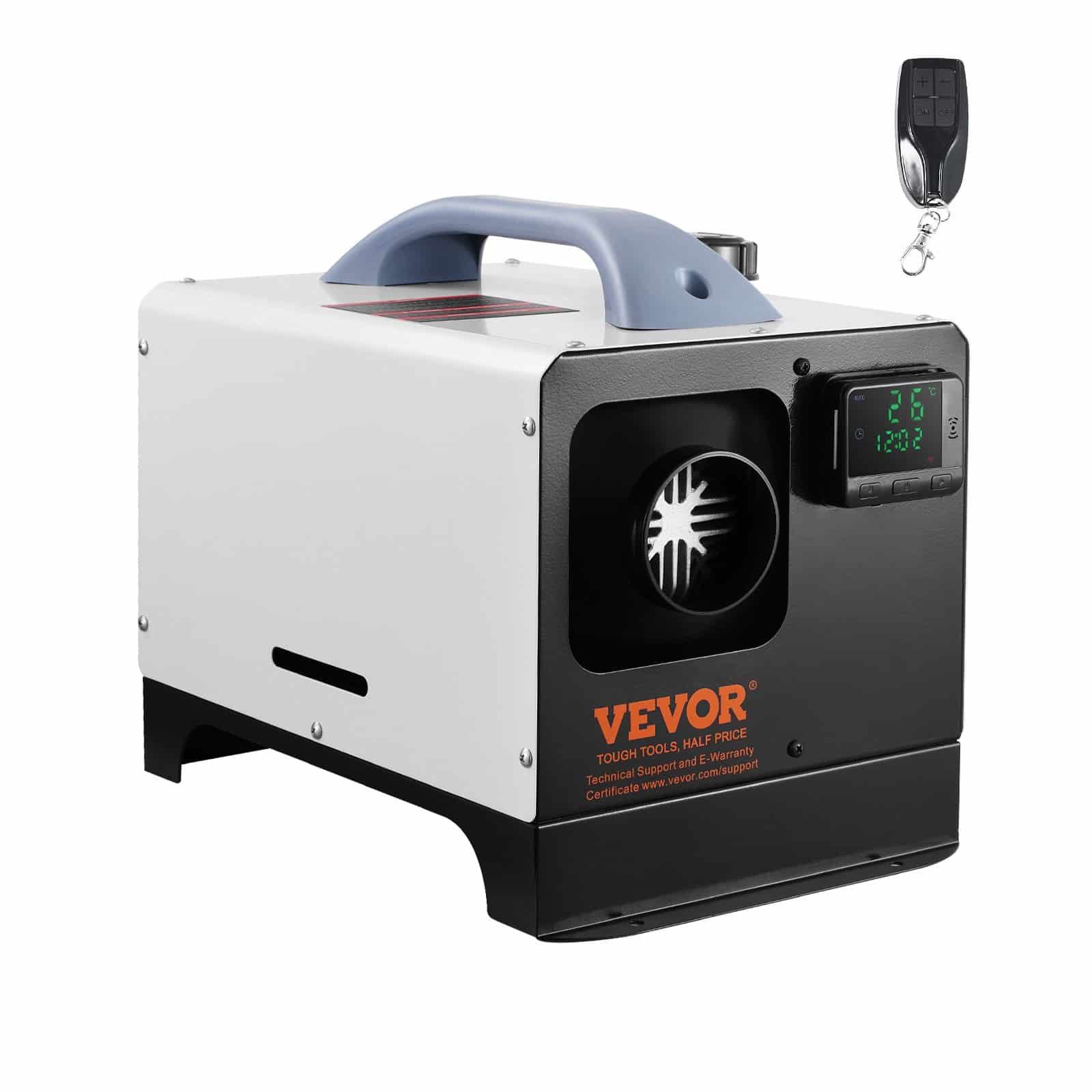 VEVOR 5-8kW Diesel Air Heater with Remote & LCD, 12V/220V, Low Noise, Fast Heating, Portable for Truck RV Camper Van