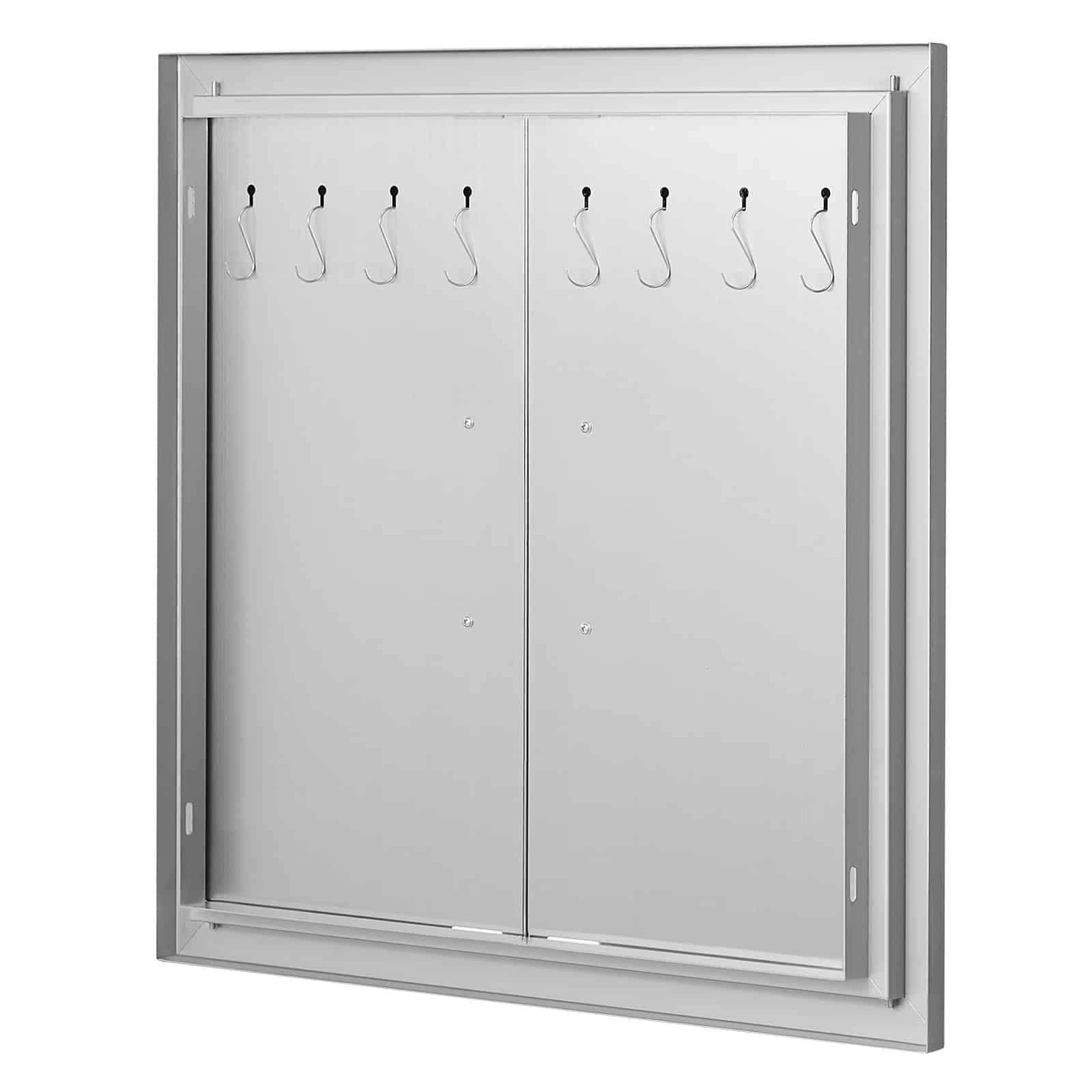 VEVOR 610x610 mm Stainless Steel Double BBQ Access Door with Hooks, Vertical Flush Mount for Outdoor Kitchen Cabinet - Image 12