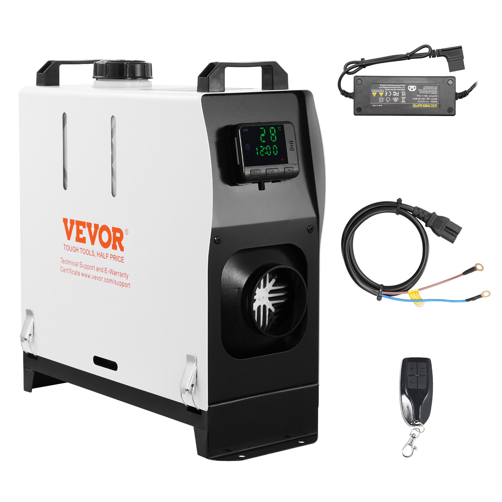 VEVOR 5–8kW Diesel Air Heater All-in-One with Remote & LCD, Low Noise, 12V/220V, Portable for Truck RV Camper Van 20m²
