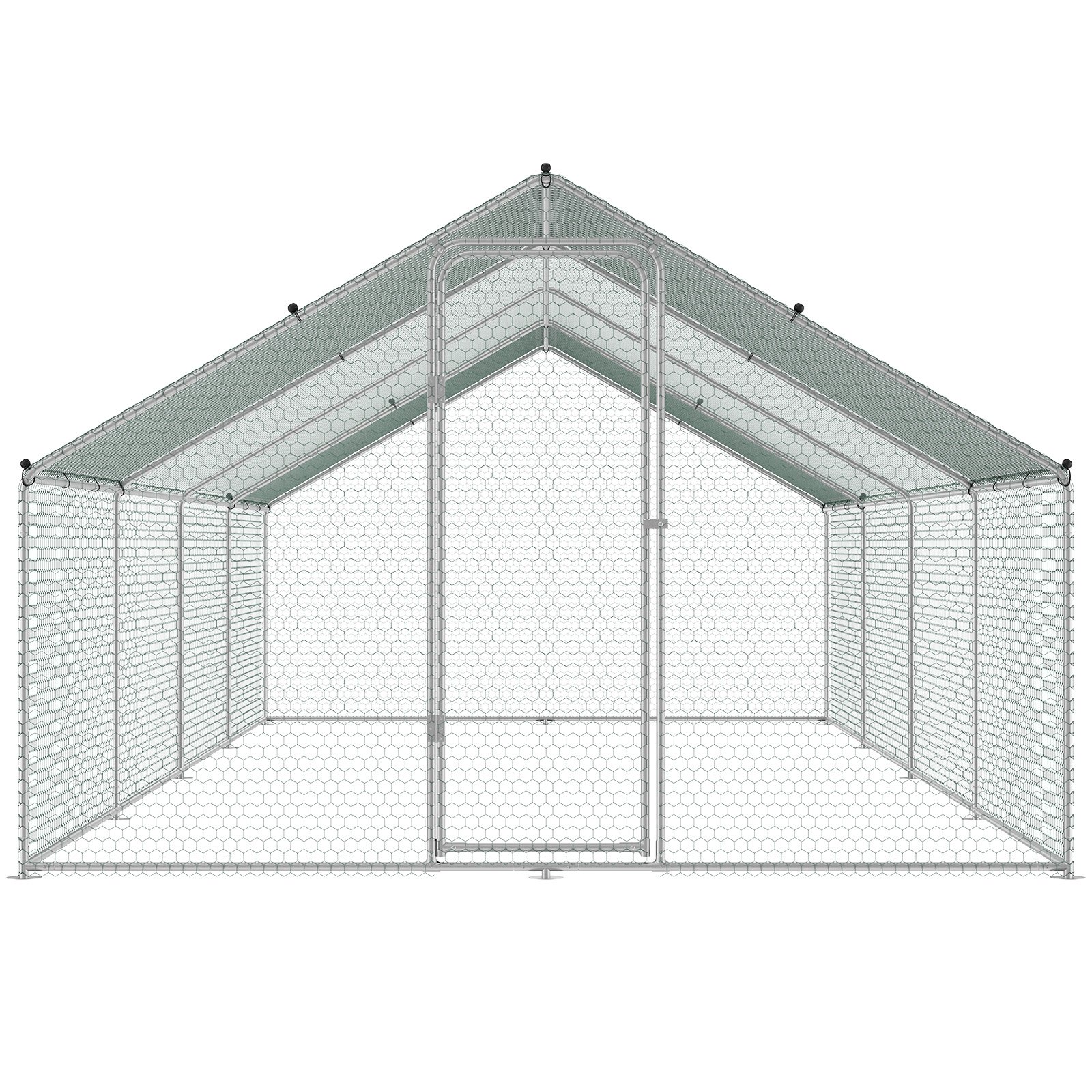 VEVOR 3x7.83x1.99m Large Metal Chicken Coop with Cover – Outdoor Walk-in Poultry Run with Roof & Lock for Chickens, Ducks, Rabbits - Image 10