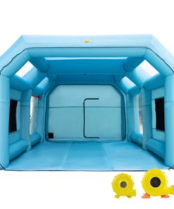 VEVOR Inflatable Car Paint Spray Booth Tent 7x4x2.5 m with Filter System & 2 Blowers, Oxford Fabric & PVC Windows