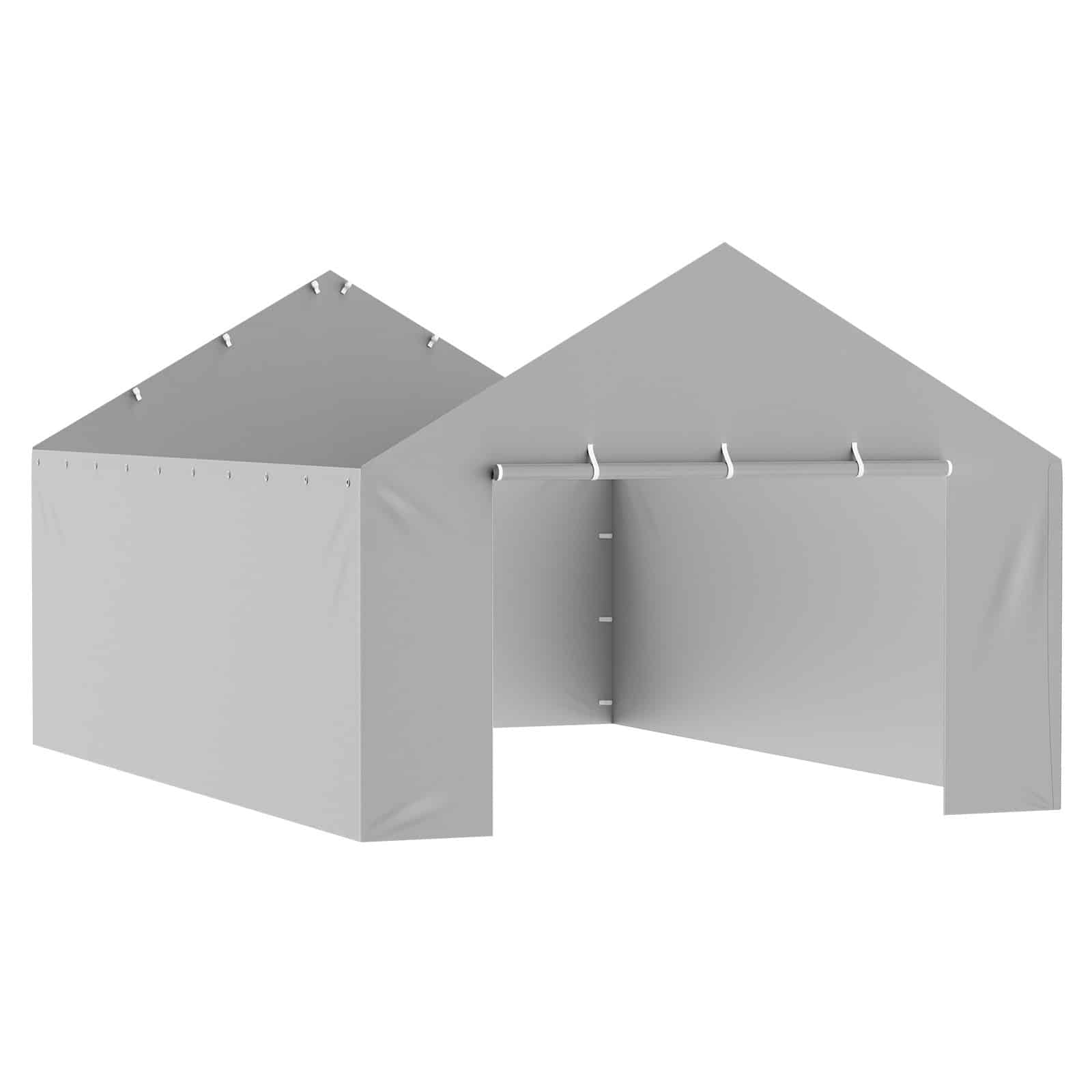 VEVOR 4-Panel Side Wall Canopy Replacement 4x6m, Waterproof UV-Resistant PE Tarp for 13x20ft Carport Frame, Grey, Frame Not Included - Image 10