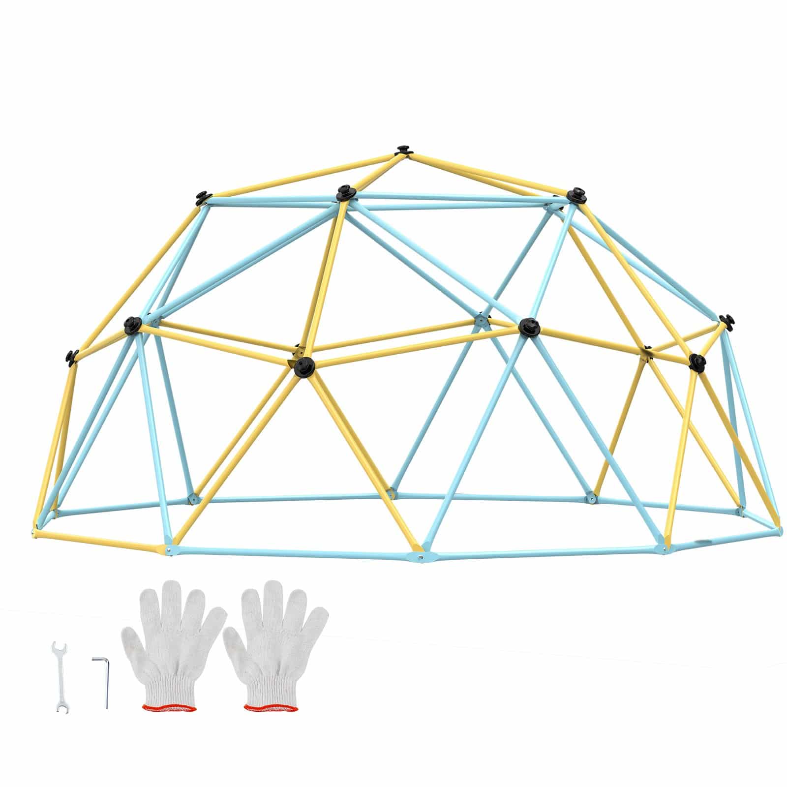 VEVOR 3m Outdoor Climbing Dome for Kids Aged 3–10, Jungle Gym with Grips, 340kg Load, Steel Play Dome for Backyard & Playground