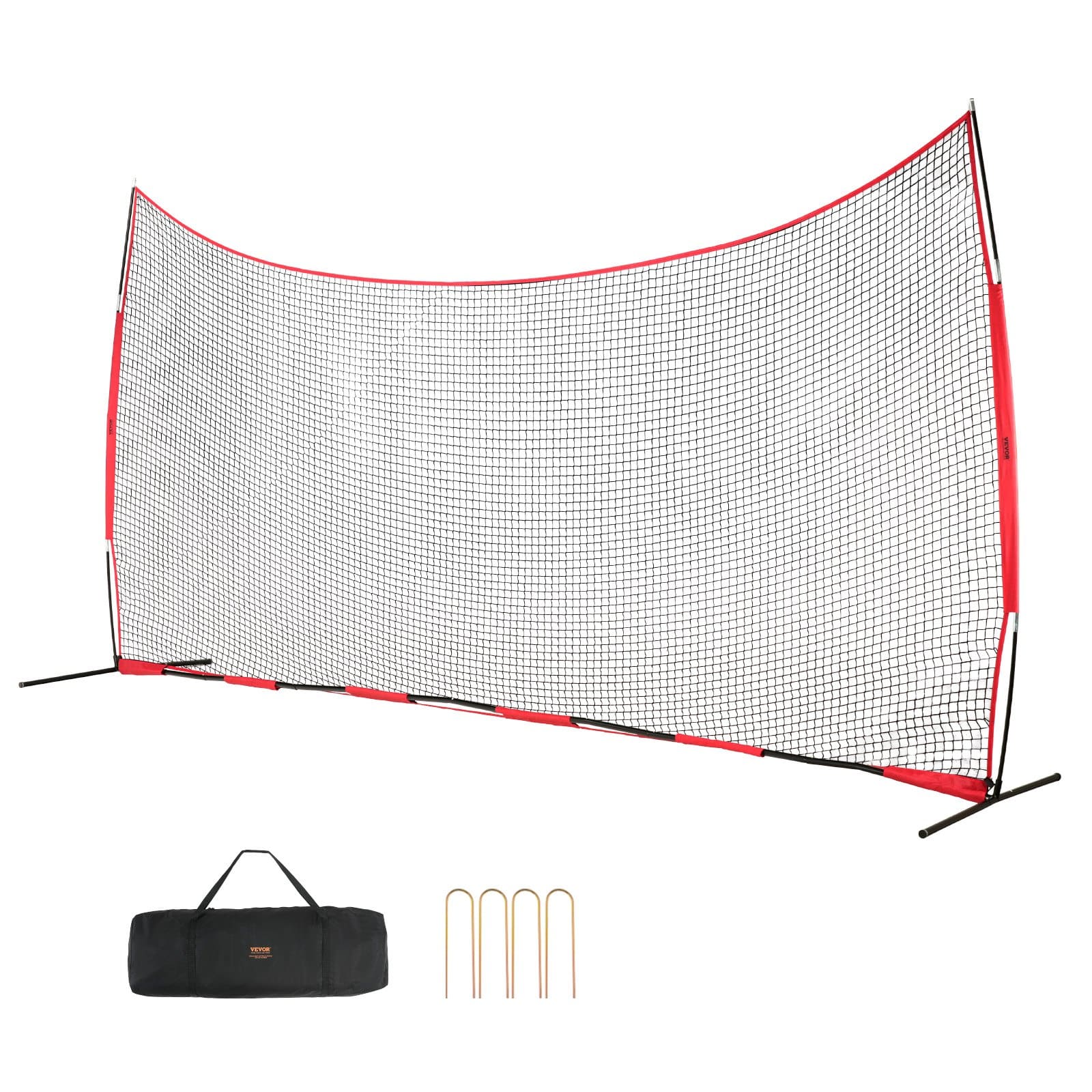 VEVOR 6x3 m Sports Backstop Net with Carry Bag – Multi-Sport Barrier for Backyard Training in Baseball, Soccer, Tennis & More