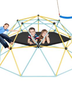 VEVOR 3m Geometric Climbing Dome with Hammock & Swing for Kids Aged 3–10, 340kg Capacity, Outdoor Jungle Gym Playground