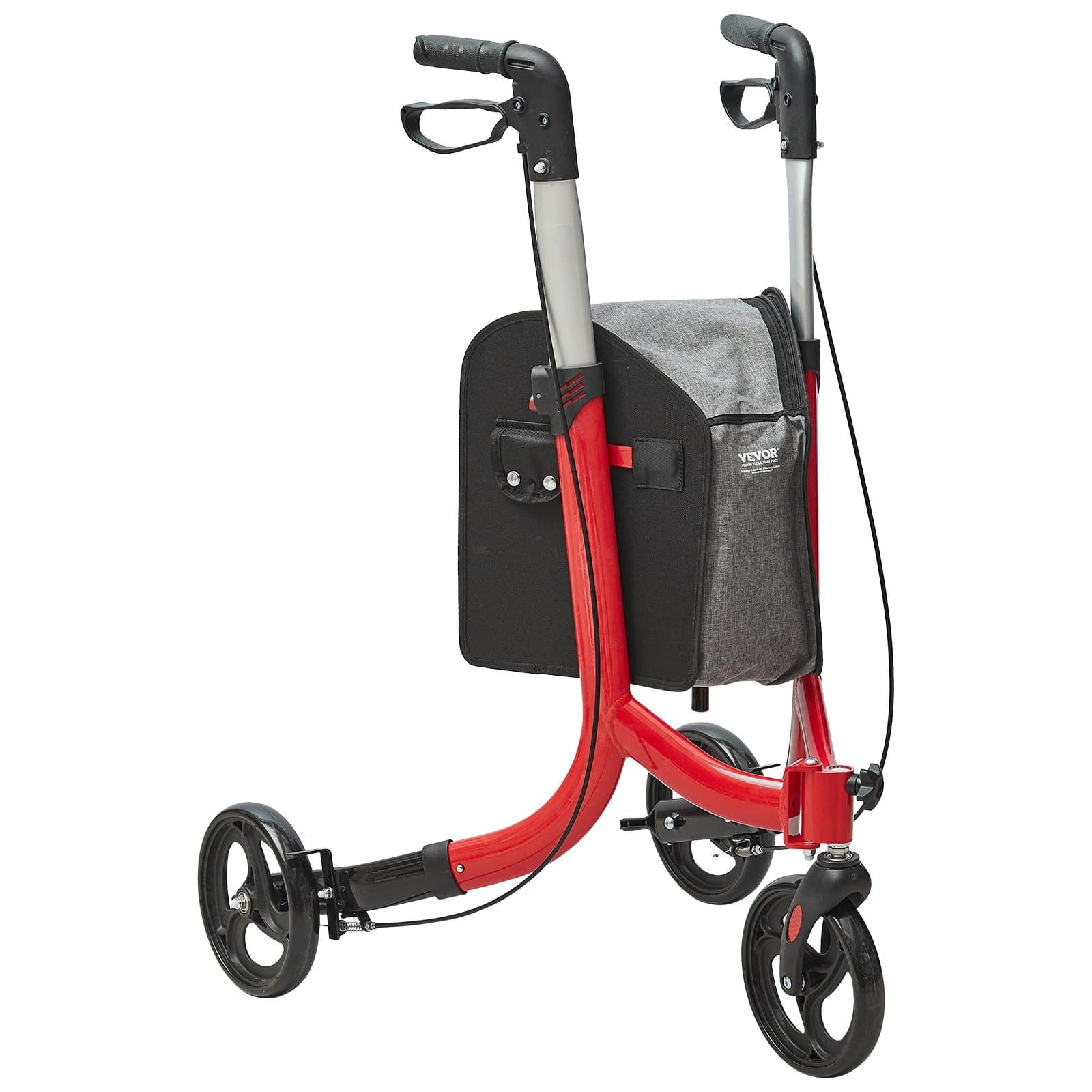 VEVOR 3-Wheel Folding Rollator Walker for Seniors, Lightweight Aluminum, Adjustable Handle, 8" Wheels, 118 kg Capacity - Зображення 9