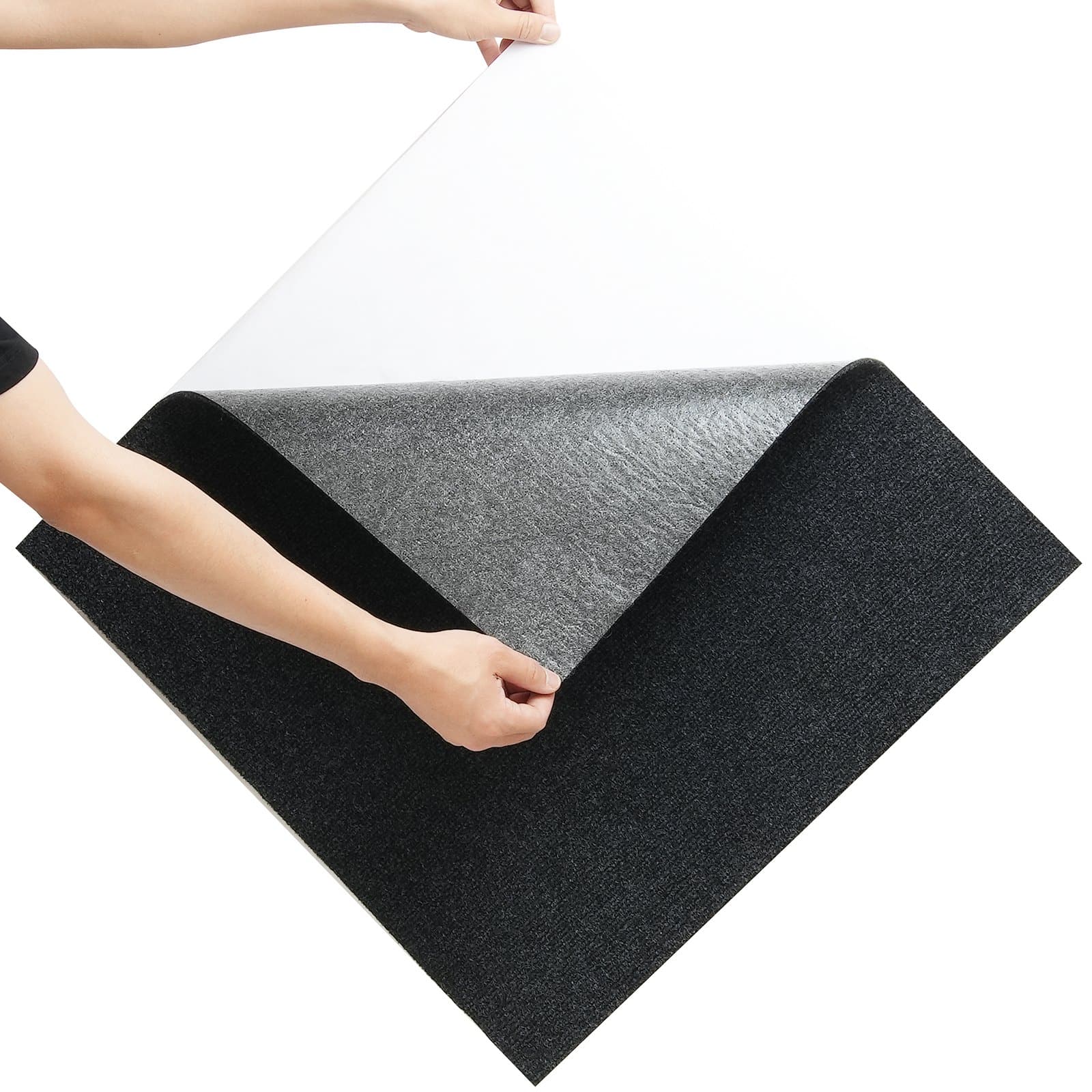 VEVOR Self-Adhesive Carpet Tiles 61x61 cm, Soft Padded Floor Tiles, DIY Install, 15 pcs, Carbon Black — attēls 11