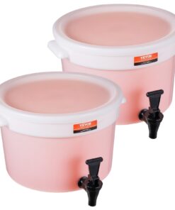 VEVOR 11.3L Plastic Beverage Dispensers with Spigot & Lid, 2-Pack Juice/Iced Tea/Water Dispensers for Parties & Catering