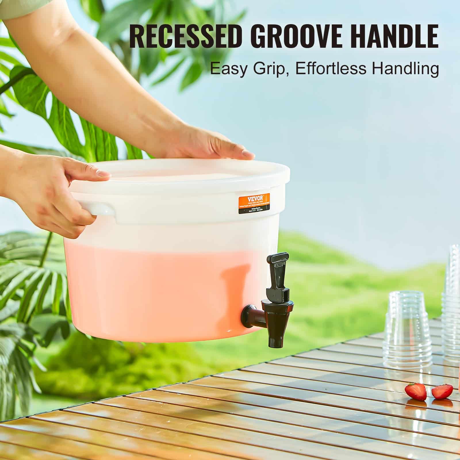 VEVOR 11.4L Plastic Beverage Dispenser with Spigot & Lid – Large Juice Container for Parties, Hotels, Restaurants - Image 6