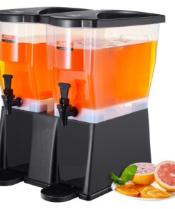 VEVOR Dual 11.4L Beverage Dispenser with Stand & Spigot – Plastic Juice, Water, Iced Tea Dispenser for Parties & Catering