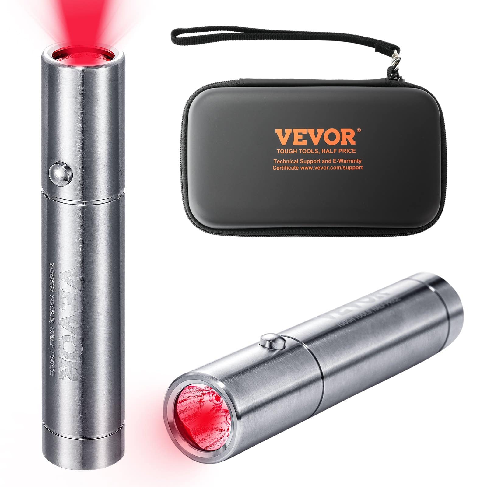 VEVOR Handheld Red & Near Infrared Light Therapy Device with 3 Wavelengths for Pain Relief, Healing & Skin Care, 5000mAh Battery