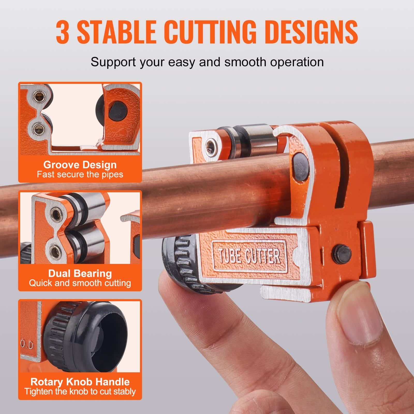 VEVOR Mini Pipe Cutter 3-28mm for Copper, Aluminum, Plastic Pipes – Heavy-Duty Compact Tubing Cutter with SKD Steel Blade - Image 4