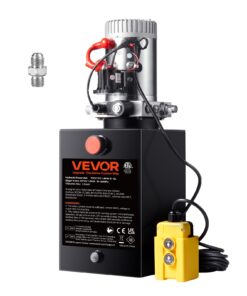 VEVOR 12V DC Hydraulic Pump, 12L Single Acting Power Unit, 0.91 GPM Flow, 220 Bar, for Dump Trailers & Vehicle Lifting