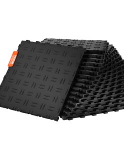 VEVOR Interlocking Гаражная напольная плитка, 30x30x1,34 см, 25-упаковка, нескользящая, сверхмощная, водонепроницаемая, черная, для гаража и мастерской