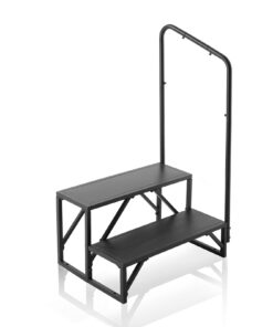 VEVOR двухступенчатая лестница с поручнем, нагрузка 199,6 кг, нескользящие стальные ступени для жилых авто и прицепов