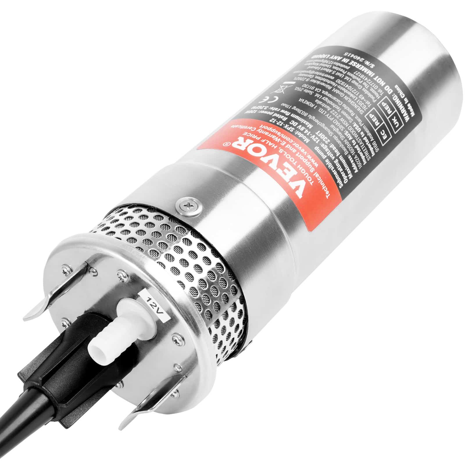 VEVOR 12V DC Solar Submersible Deep Well Water Pump, 120W, Max Flow 12 L/min, Max Head 70m, IP68, for Off-Grid Water Supply - Image 12