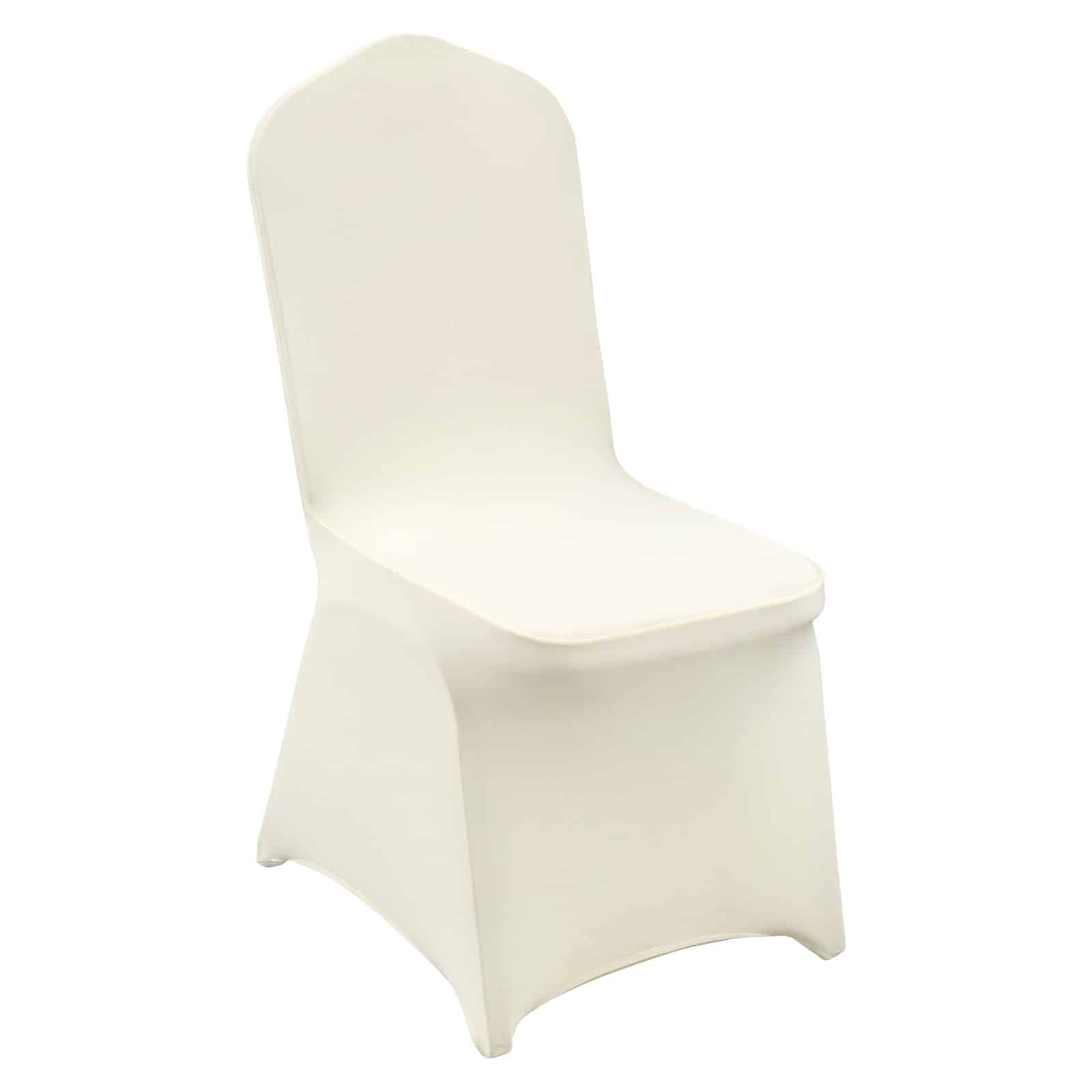 50PCS Beige Stretch Spandex Folding Chair Covers – Universal Fit, Washable Slipcovers for Weddings, Parties, Banquets