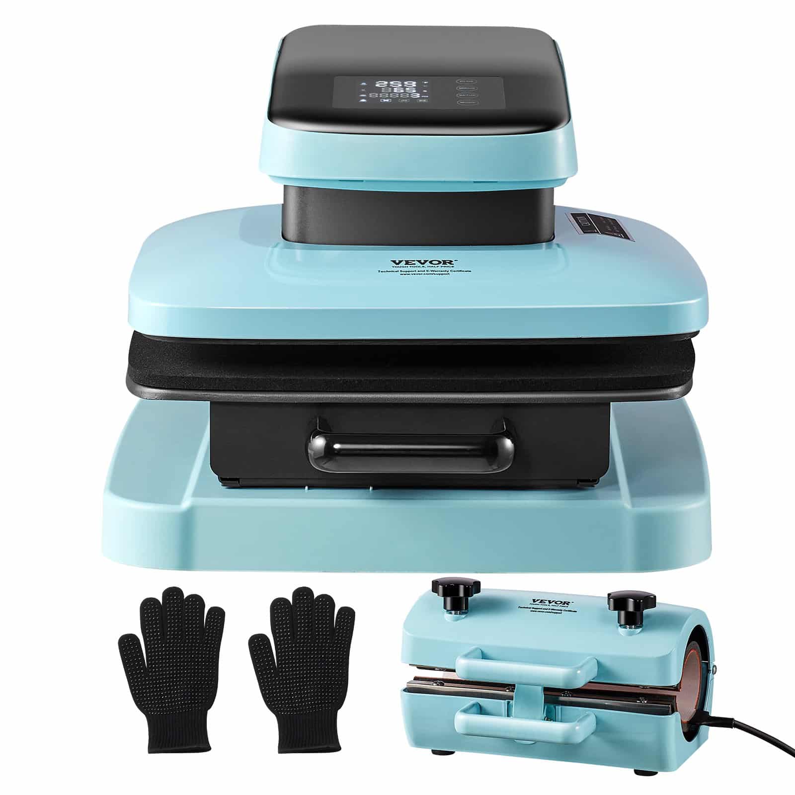 VEVOR 2-in-1 Auto Heat Press Kit with 38.1x38.1 cm T-Shirt & Tumbler Press for 311.8–850 g Tumblers, Smart Sublimation Machine — изображение 9