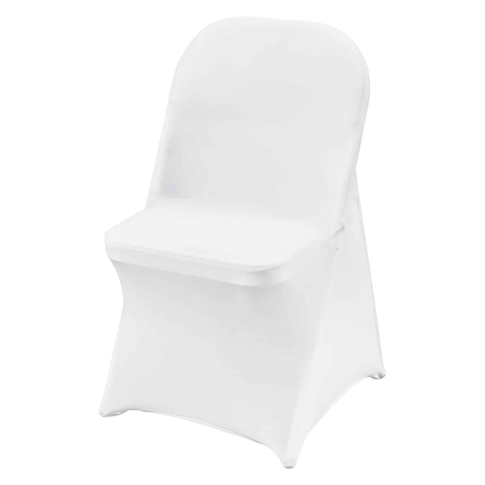 100PCS White Stretch Spandex Folding Chair Covers – Universal Fit, Washable & Durable Slipcovers for Events & Banquets — изображение 9