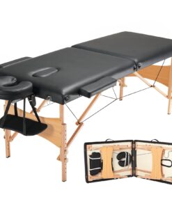 VEVOR 71 cm Portable Folding Massage Table, 8-Level Adjustable Height, Spa & Tattoo Bed with Headrest, Armrests, 272 kg Capacity