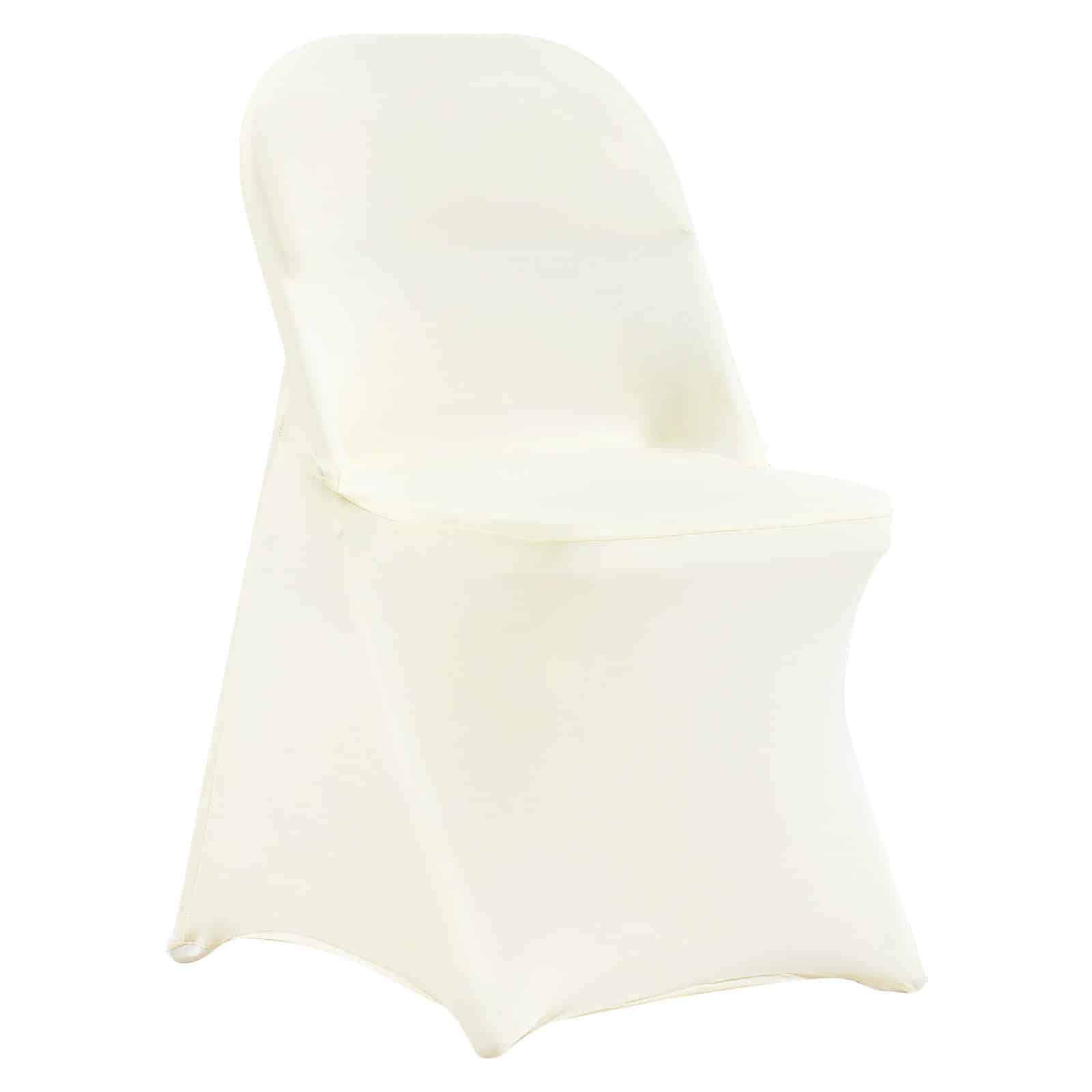 50PCS Ivory White Stretch Spandex Chair Covers – Universal Fit, Washable Slipcovers for Wedding, Party, Banquet Chairs