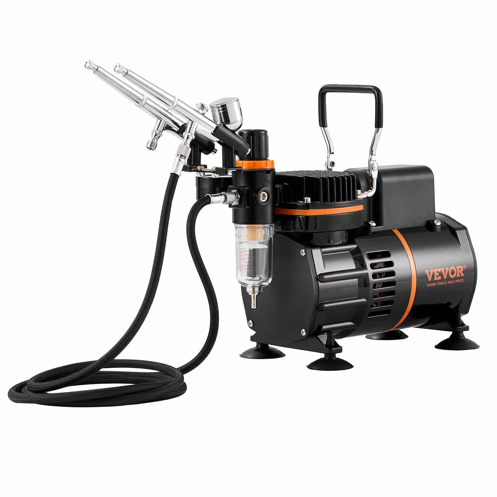 VEVOR Professional Airbrush Kit with Dual-Fan Compressor, 3 Airbrushes (0.2mm/0.3mm/0.8mm), Holder, Cleaning Set, for Art, Cake, Tattoo - Pilt 9