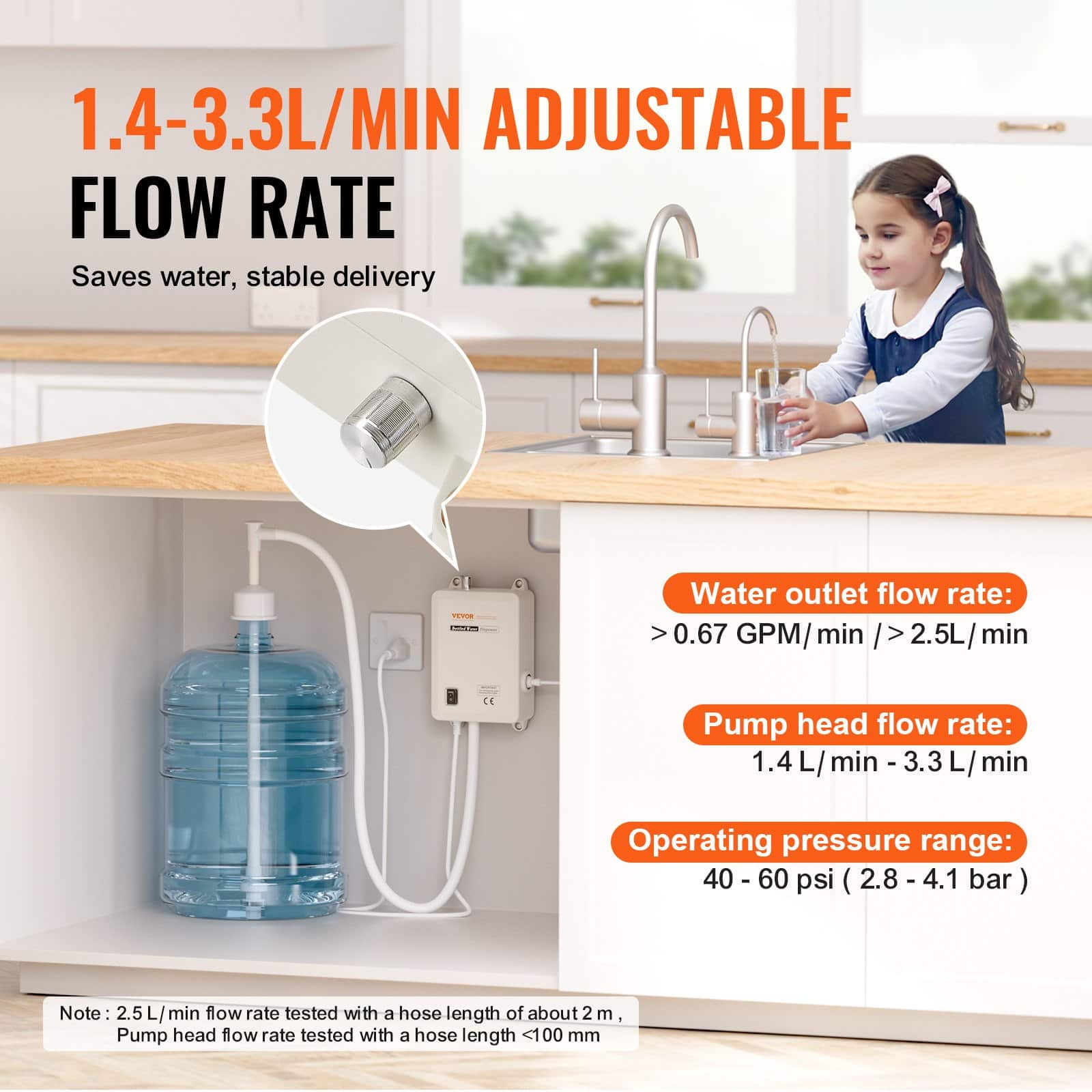 VEVOR Automatic Electric Water Dispenser Pump for 18.9L Bottles, Adjustable Flow, Compatible with Coffee Machines, Fridges, Ice Makers — изображение 3