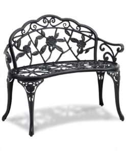 Скамья VEVOR металлическая для сада на открытом воздухе со спинкой и подлокотниками, 98 см в ширину, 218 кг нагрузки, Скамья для патио в парке с защитой от атмосферных воздействий