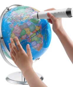 VEVOR 228.6 mm Talking Interactive Globe with Smart Pen, LED Light, USB, for Kids Learning & Education (English Map)