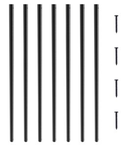 VEVOR 101-Pack 19mm x 81cm Aluminum Round Stair Balusters, Black Powder-Coated Decorative Spindles with Screws for Deck & Porch