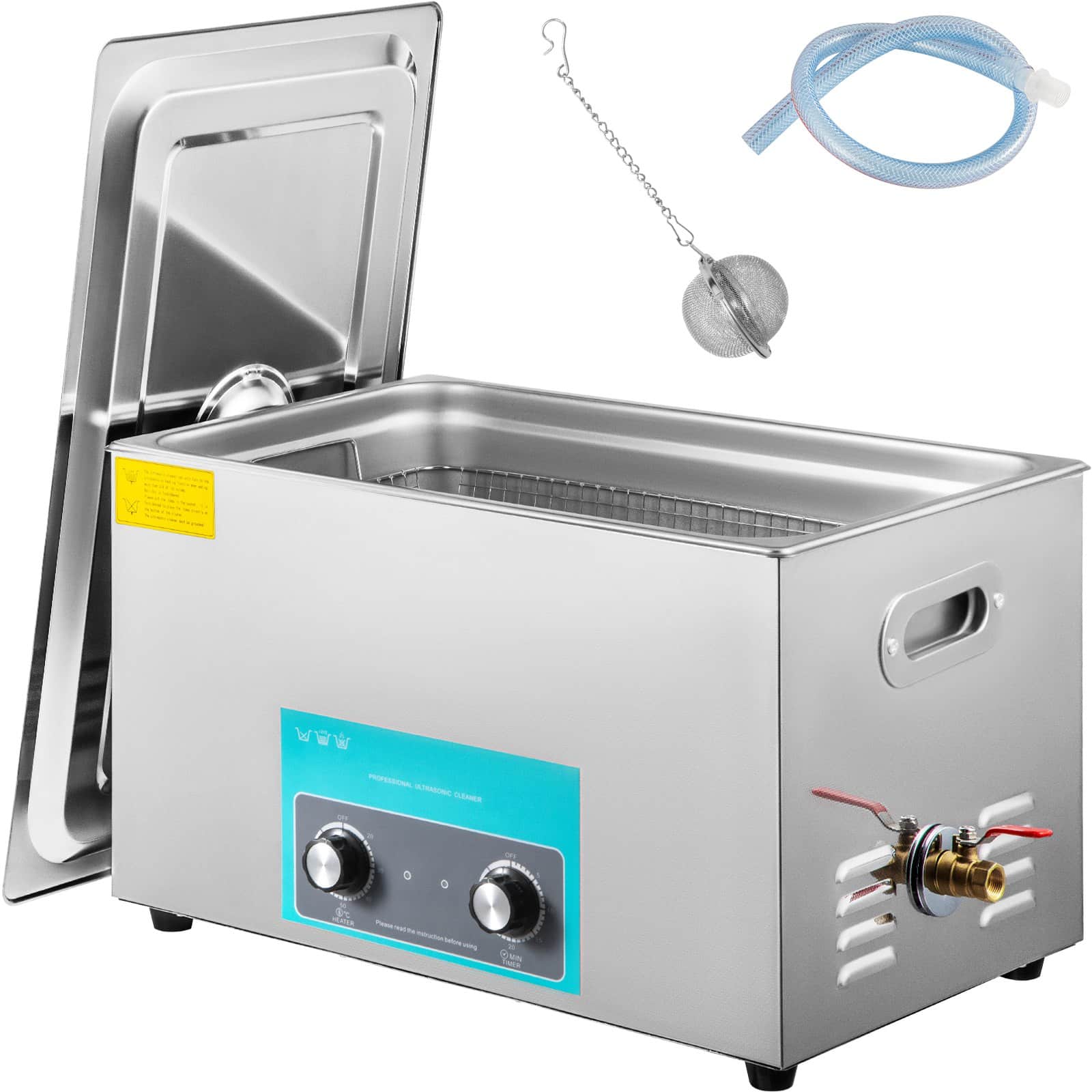 VEVOR 22L Ultrasonic Cleaner with Heater & Timer, 304 Stainless Steel, 40kHz, 980W for Jewelry, Dental Tools, Glasses & Parts
