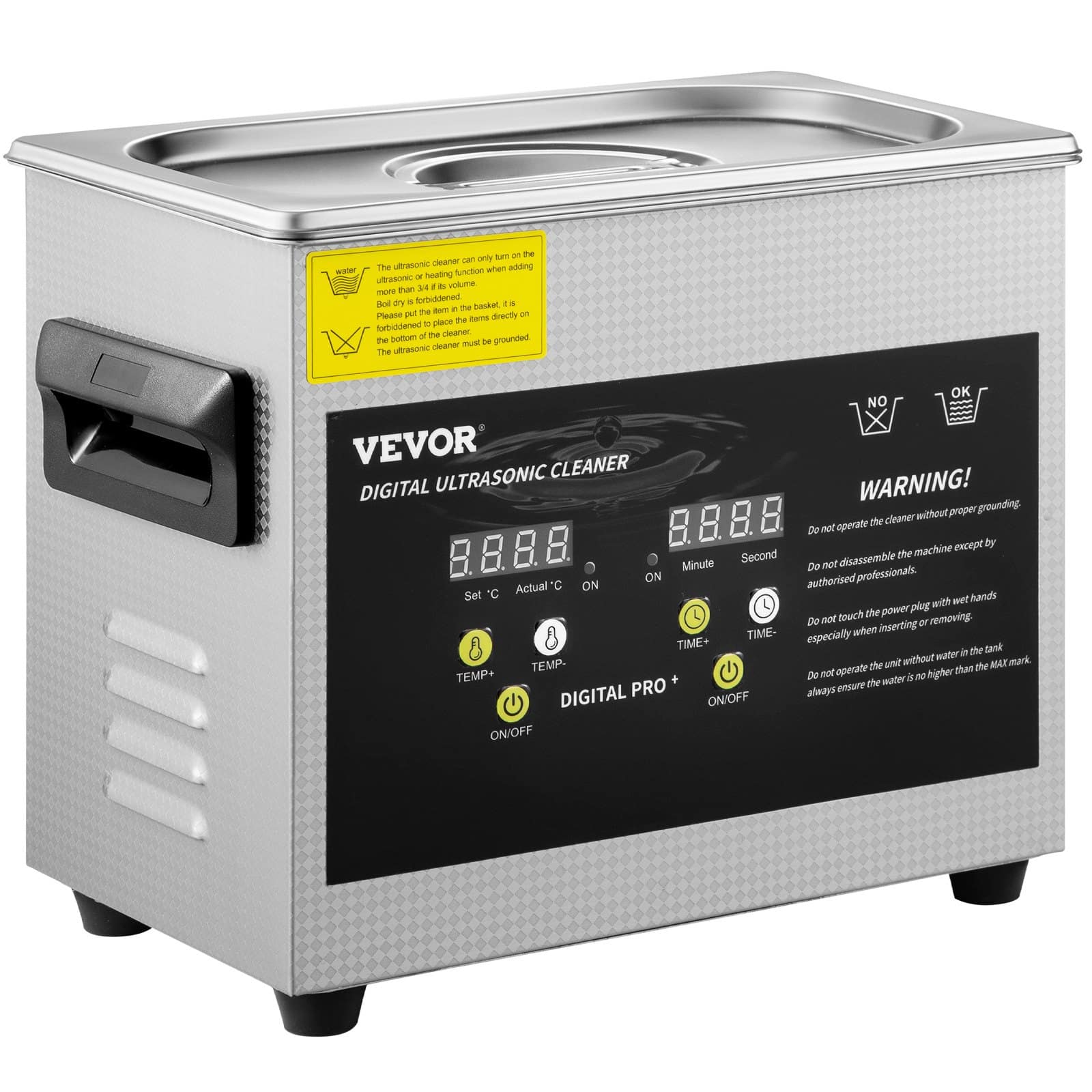 VEVOR 3L Ultrasonic Cleaner – 200W Heated Digital Lab Cleaner with Timer, 120W Ultrasonic Power for Jewelry, Glasses, Parts - Зображення 10