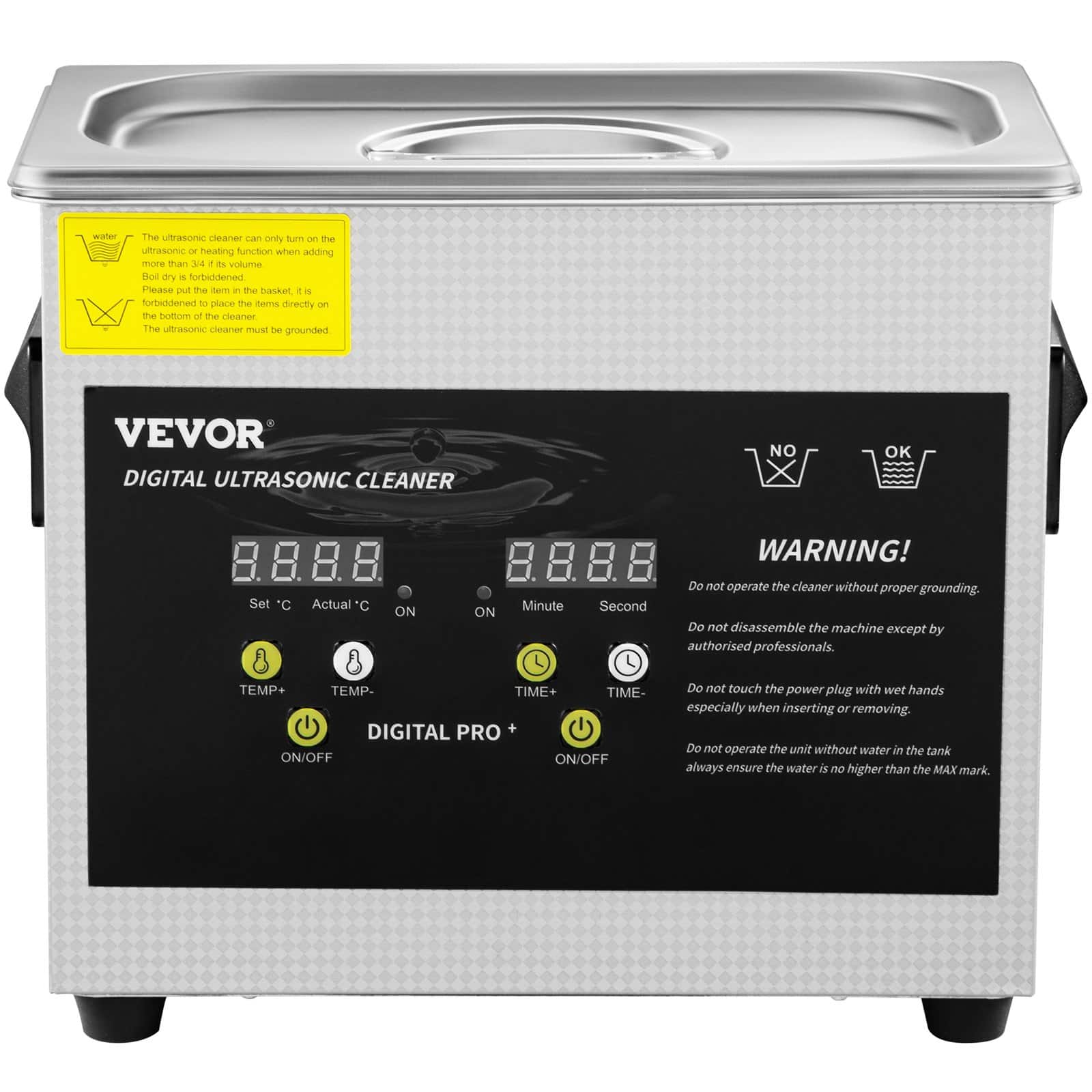 VEVOR 3L Ultrasonic Cleaner – 200W Heated Digital Lab Cleaner with Timer, 120W Ultrasonic Power for Jewelry, Glasses, Parts - Зображення 9