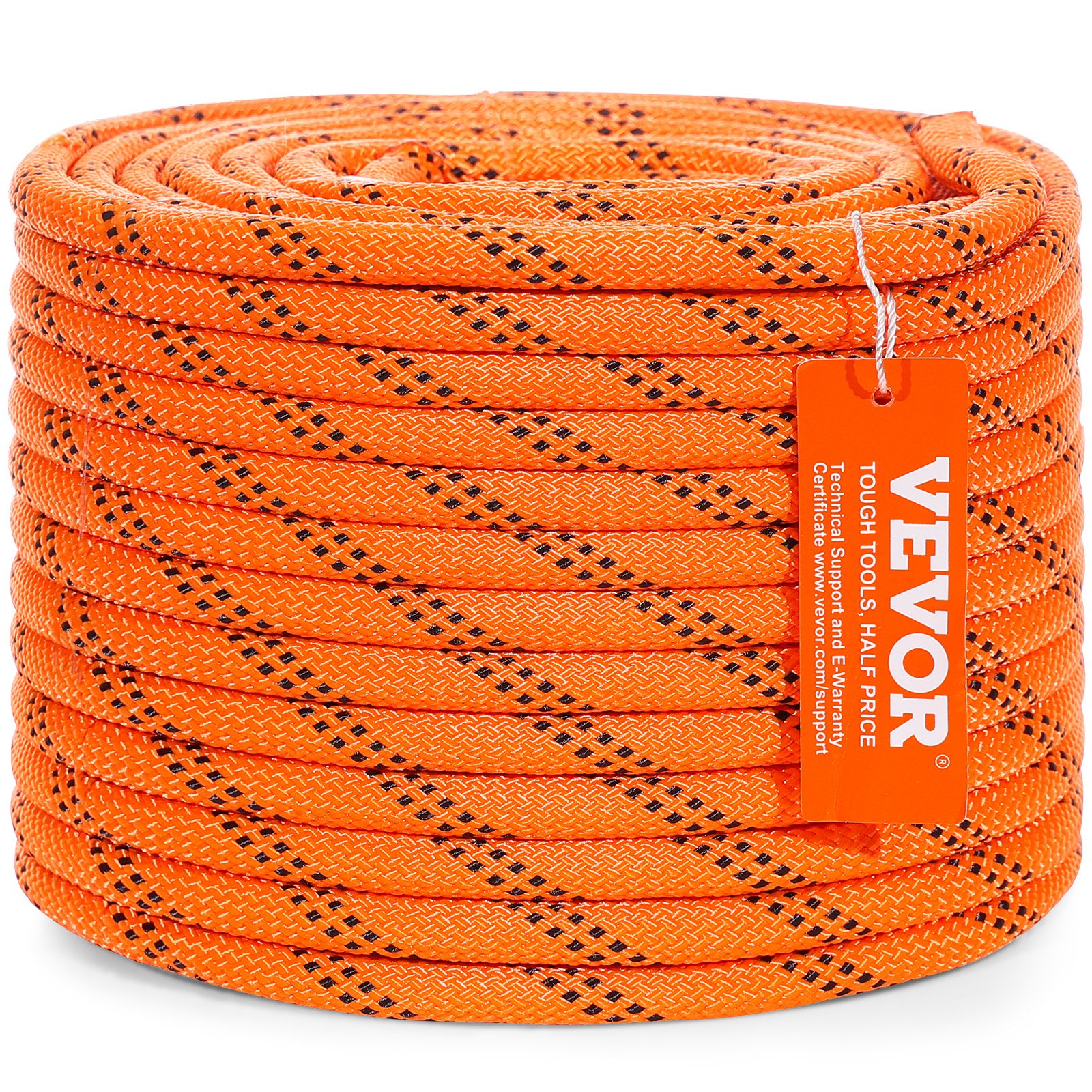 VEVOR Double Braid Polyester Tree Climbing Rope 1 cm x 36.6 m, 48-Strand, 17.79 kN Breaking Strength, Heat-Sealed Ends - Image 9