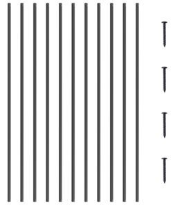 VEVOR квадратные алюминиевые балясины 112см x 1.27см, комплект 11 шт. с винтами, матовое черное покрытие