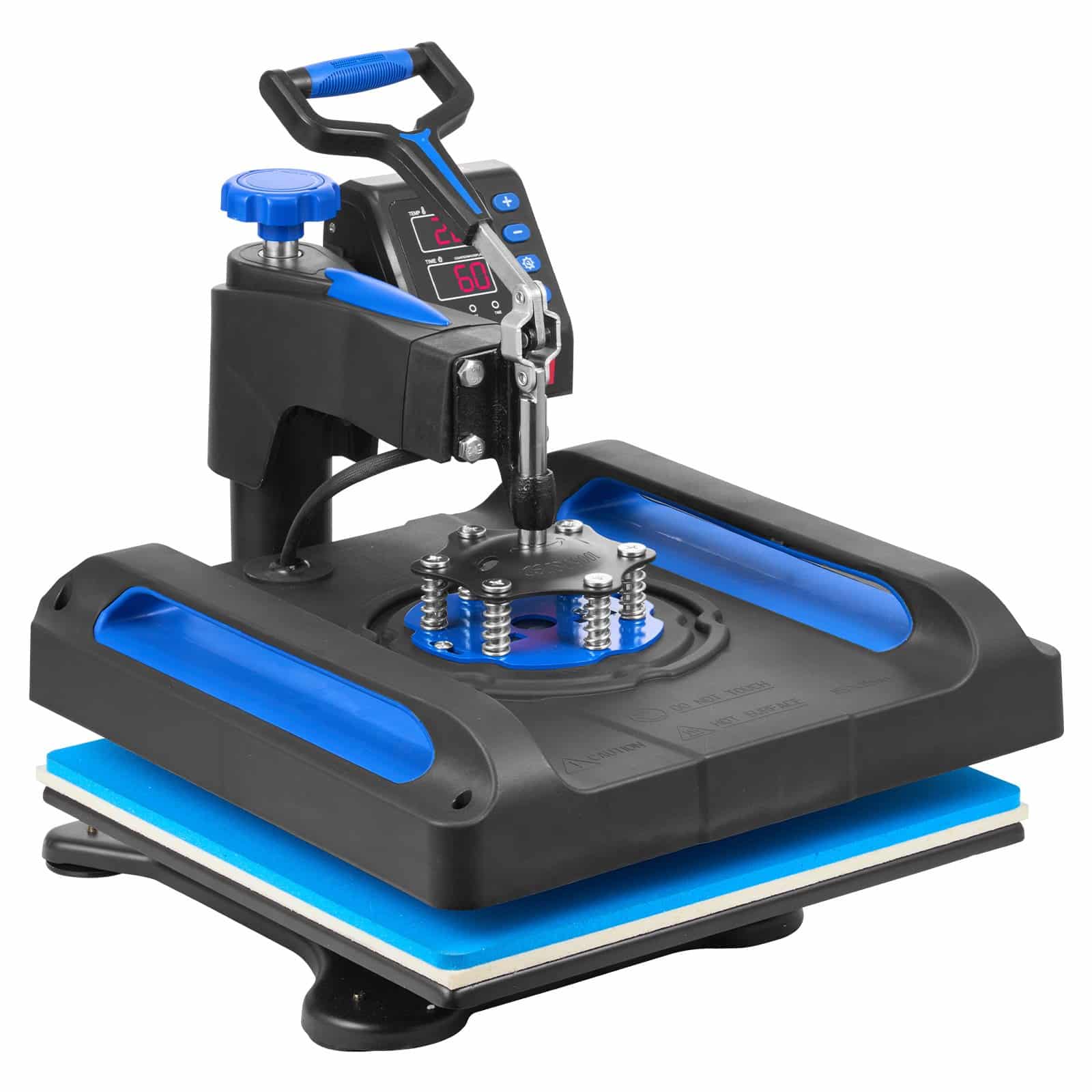 VEVOR 38x38 cm Heat Press Machine, Fast Heating, 360° Swing Away, Digital Sublimation T-Shirt Printer, Anti-Scald, Blue — attēls 9