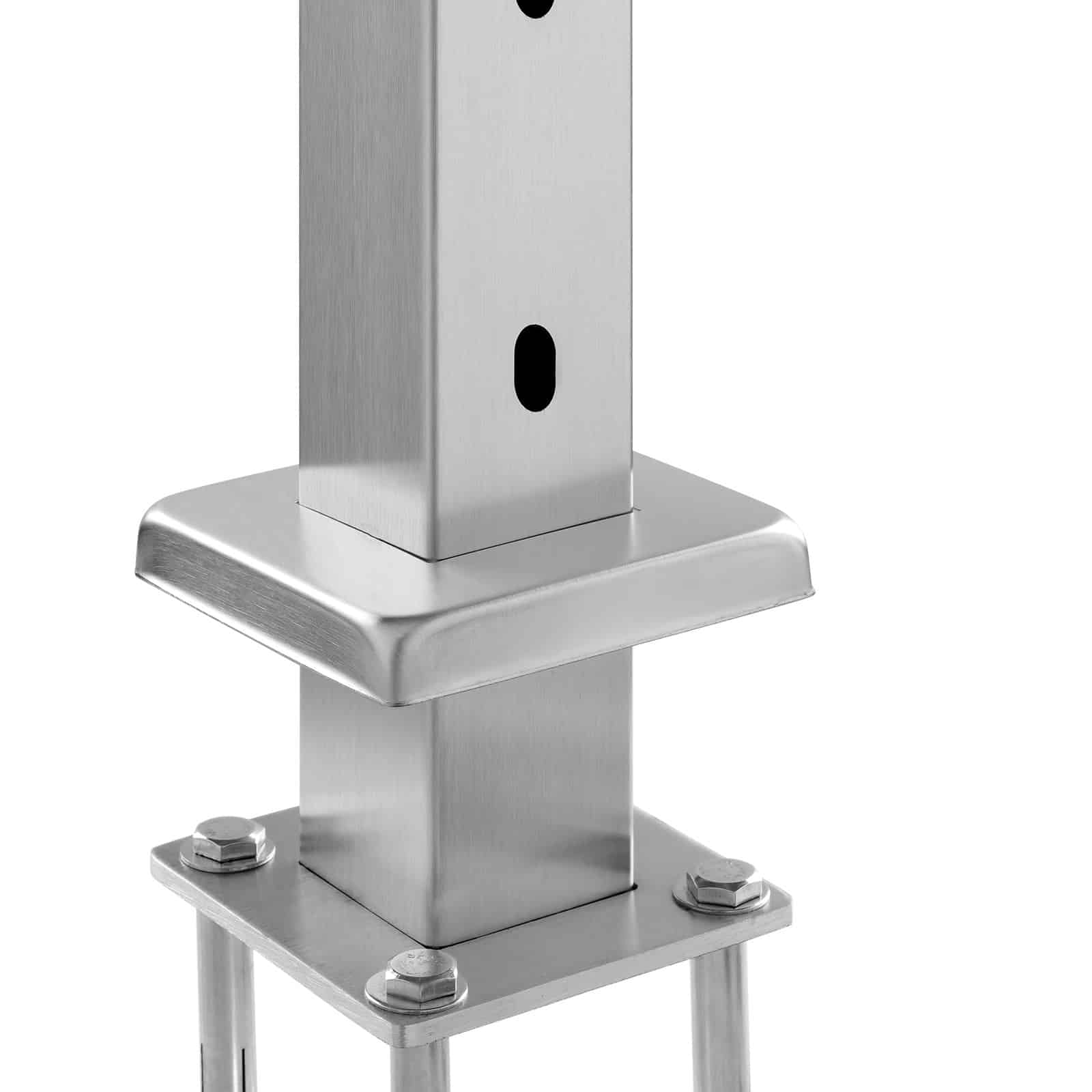 Angled Railing Post Base VEVOR 106.7 cm Stainless Steel Stair Railing Post with 30° Angled Holes ...