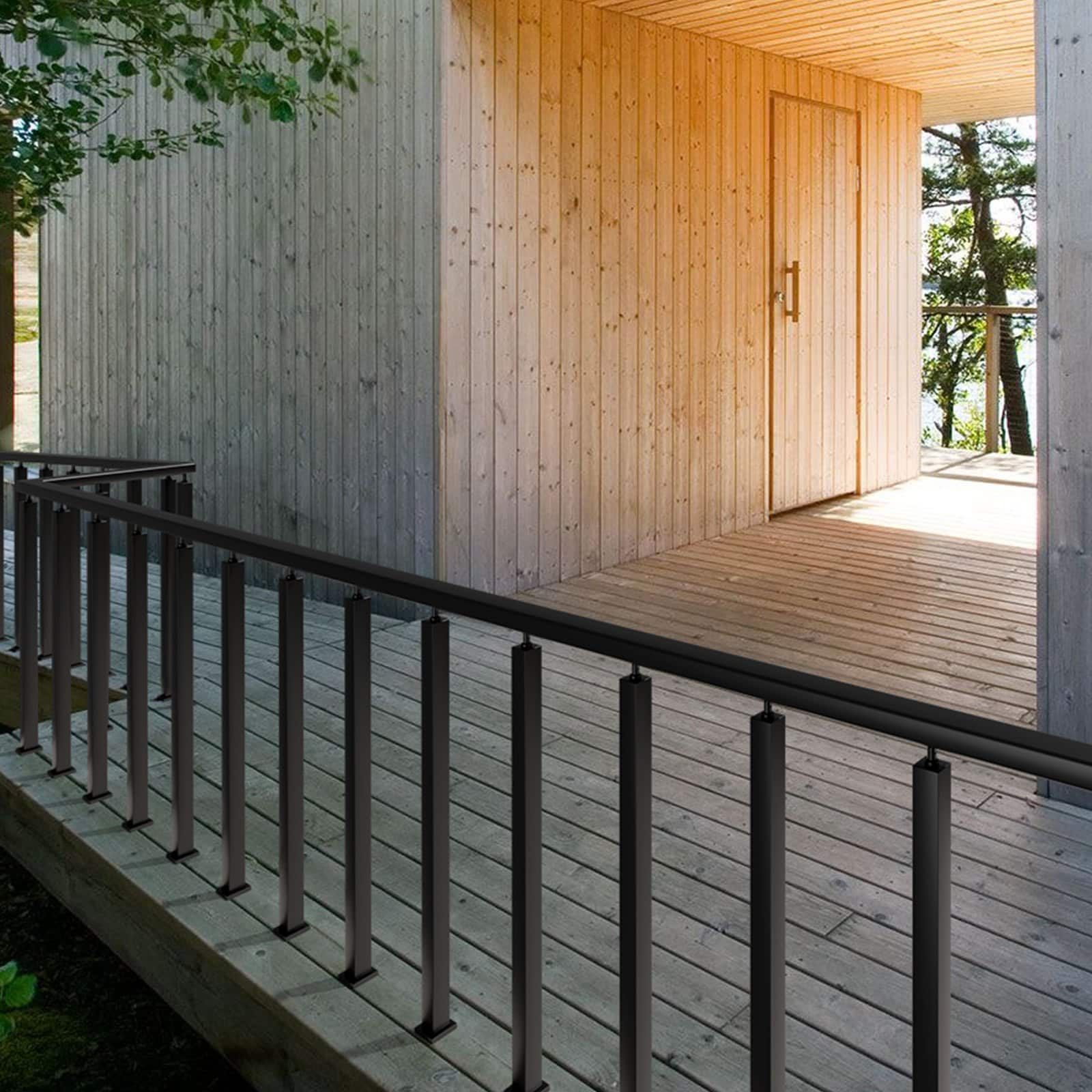 VEVOR 91.4 cm Holeless Steel Cable Railing Post, SUS304, Black, 1-Pack, for Decks, Stairs, Balconies, Indoor/Outdoor Use - Image 8