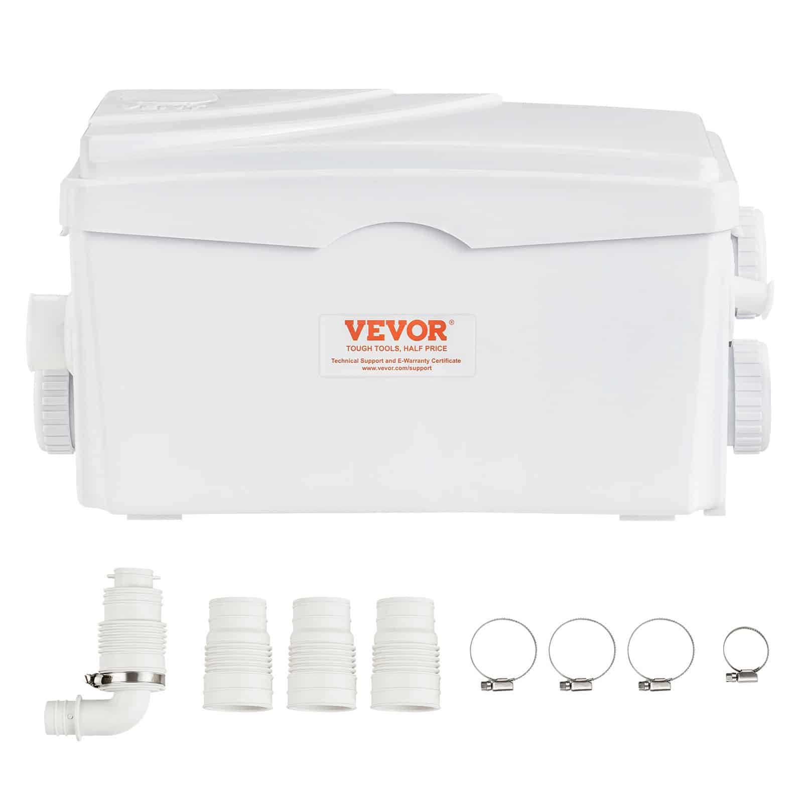 VEVOR 350W Macerator Sewerage Pump, 6000 L/h Flow, 7 m Head, 3 Inlets for Bathroom, Kitchen, Laundry Waste Water Disposal — Attēls 9