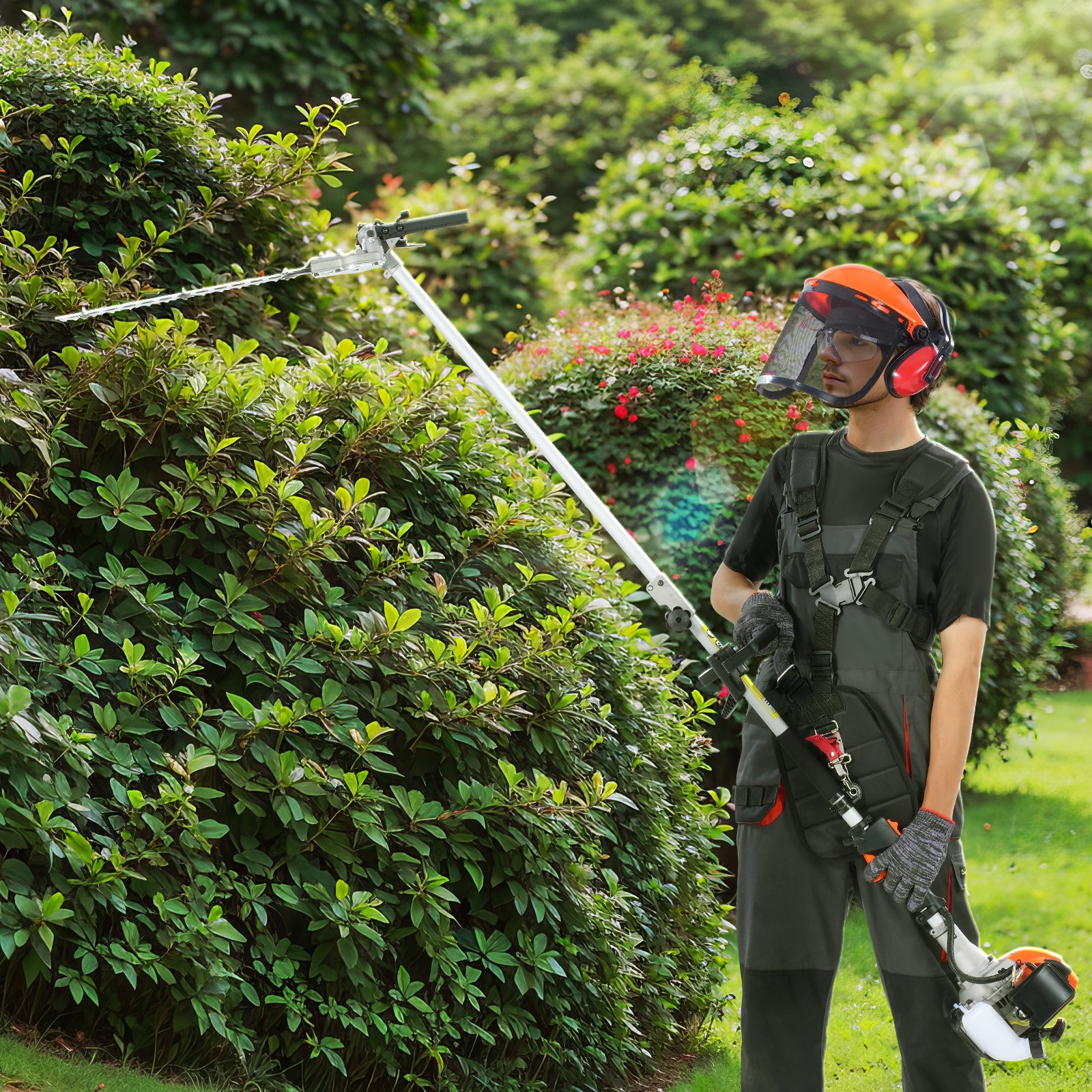 VEVOR 43CC 6-in-1 Petrol Garden Multi Tool – Hedge Trimmer, Brush Cutter, Pole Saw, Edger, Grass Trimmer & Pruner — изображение 8
