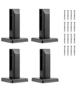 VEVOR 4 шт. квадратных стеклодержателя для 8–12 мм закалённого стекла, кронштейны из нержавеющей стали 304 для балкона, террасы, лестницы