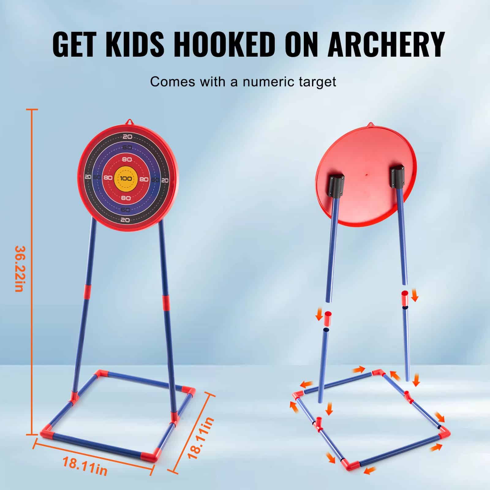 VEVOR Kids Archery Set with LED Bows, 20 Arrows, Quivers, Soft Bullet Guns & Target – Outdoor Toy for Children 6+ (2 Sets) — изображение 5